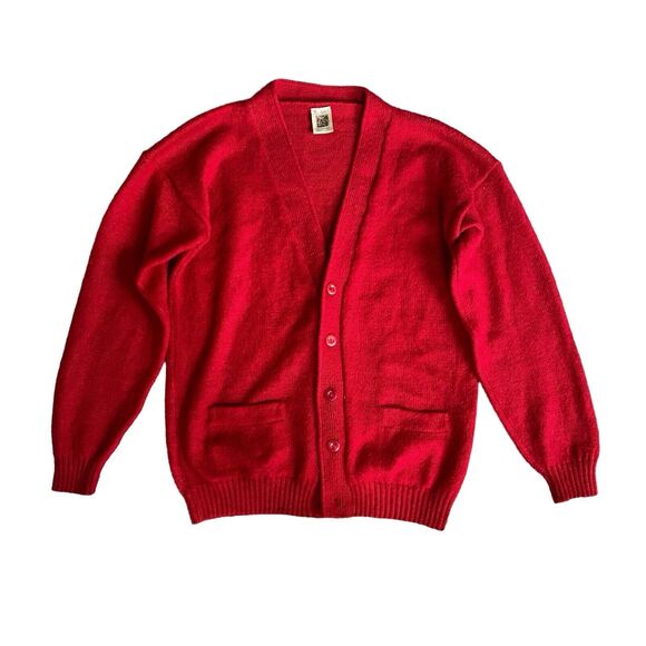 Red Women's Cardigan Sweater - Picture 1 of 6